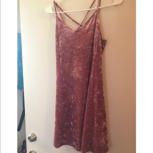 Pink Velvet Mini Dress M